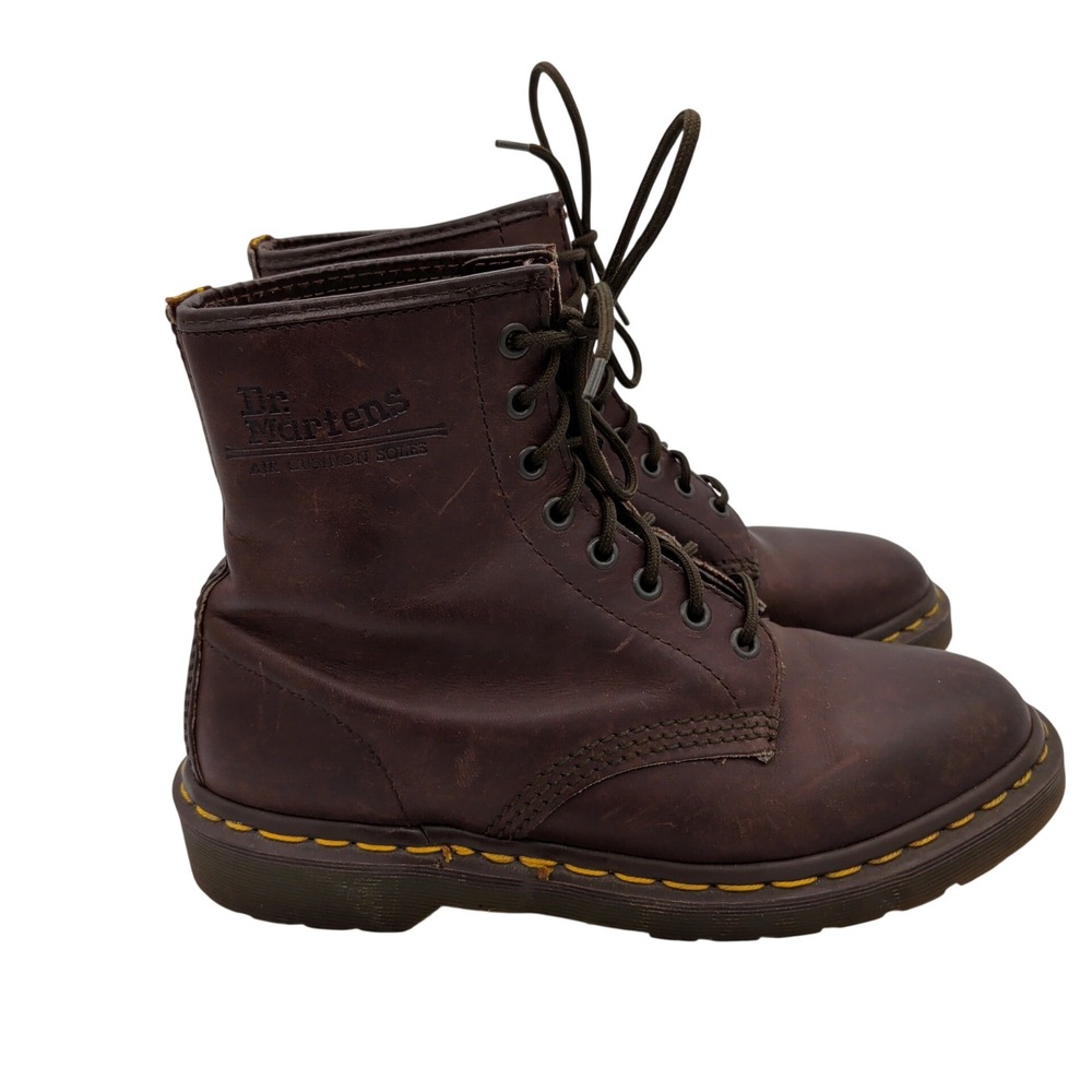 Dr. Martens 1460 Made in England Brown Leather 8 Eye Combat Boots Mens 7 Women 8